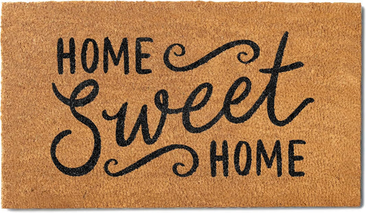 Home Sweet Home Coir Doormat 30x17 Inch, Welcome Mat for Front Door Coir