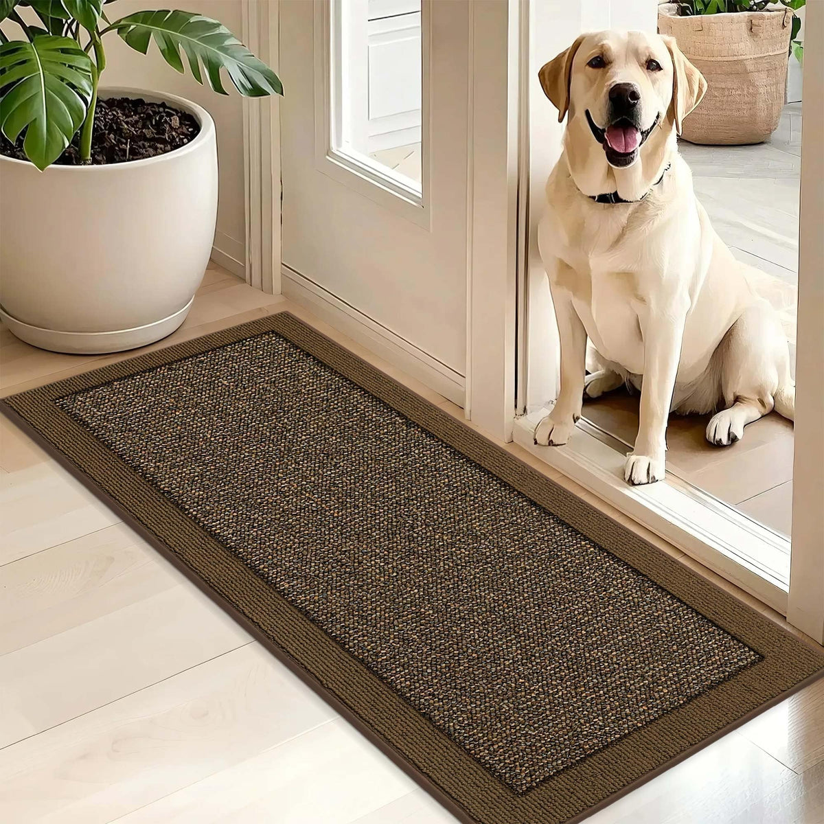 BEQHAUSE Indoor Door Mat 20" x 32", Dirt Trapper Door Mats, Taupe