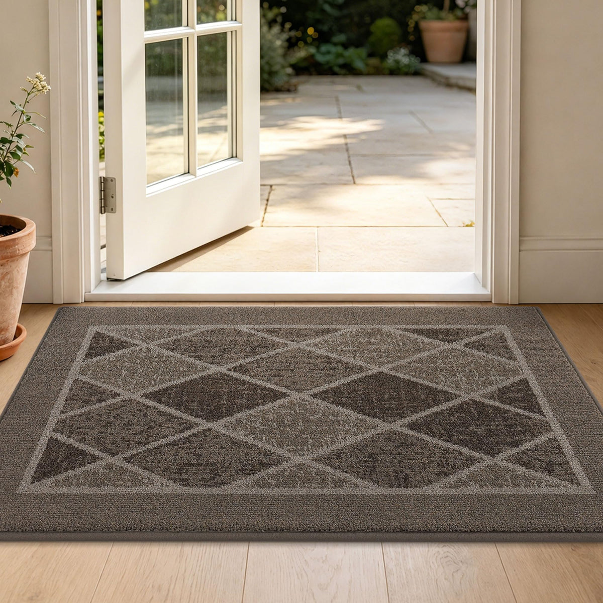 BEQHAUSE Dirt Trapper Door Mat 20" x 32", Doormat Non-Slip, Navy Blue