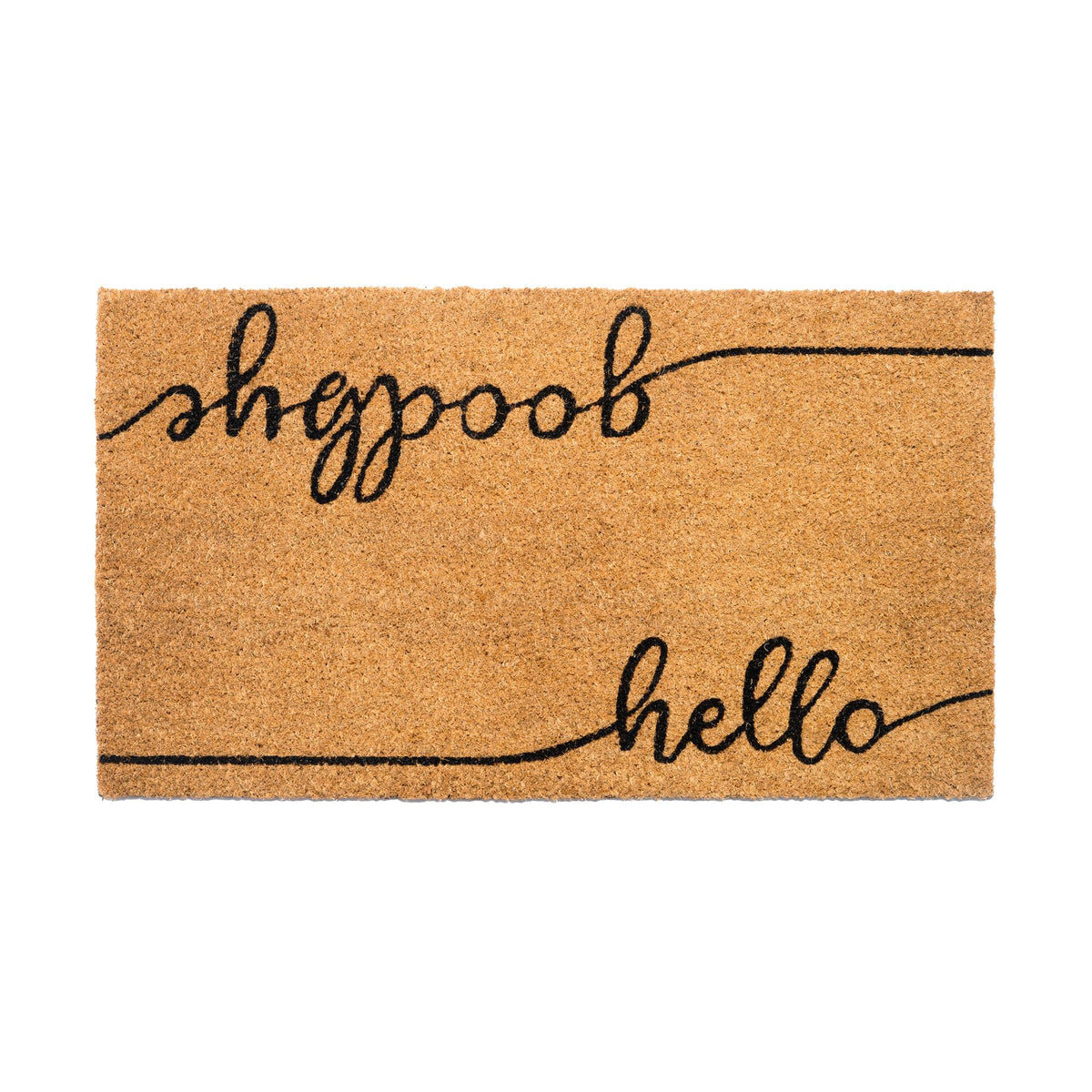 Coco Coir Door Mat Plain Welcome Mat with Stripes Beige 30x17