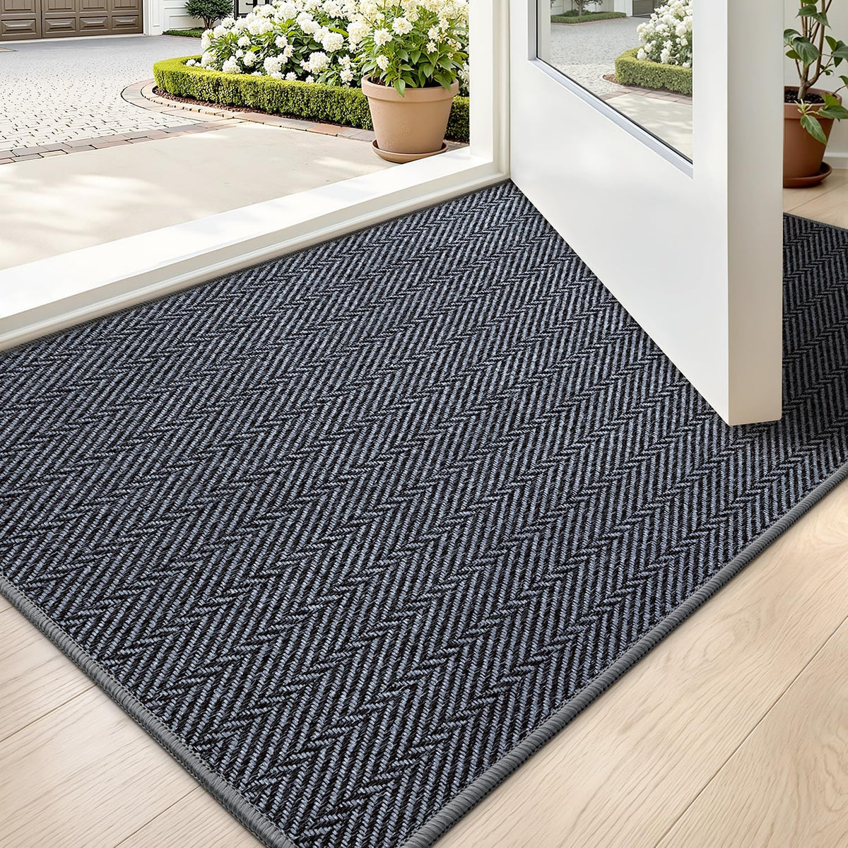 LUMI Ultra Thin Indoor Door Mat 24"x36", Entrance Doormat, Beige