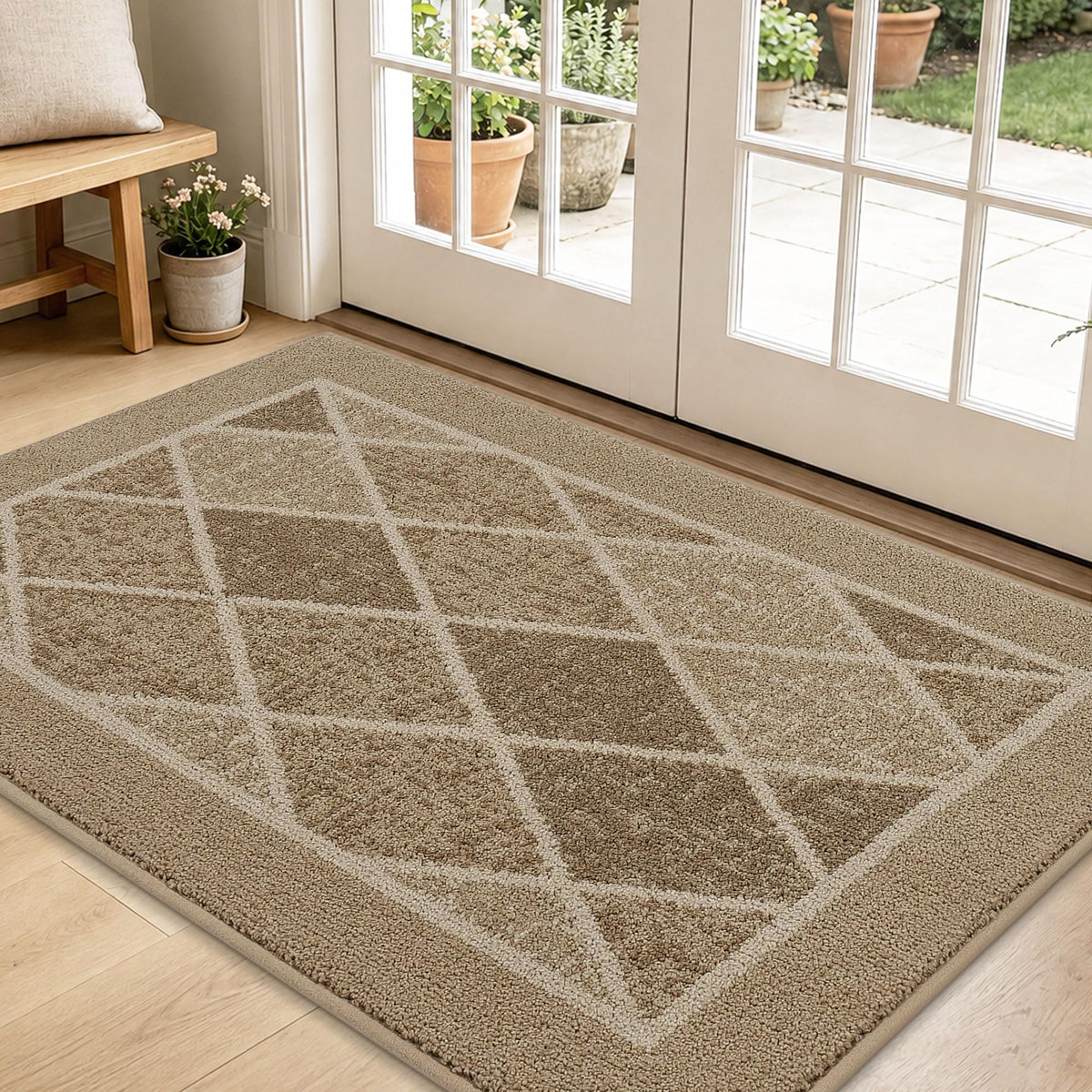 BEQHAUSE Dirt Trapper Door Mat 24" x 36", Doormat Non-Slip, Dark Grey