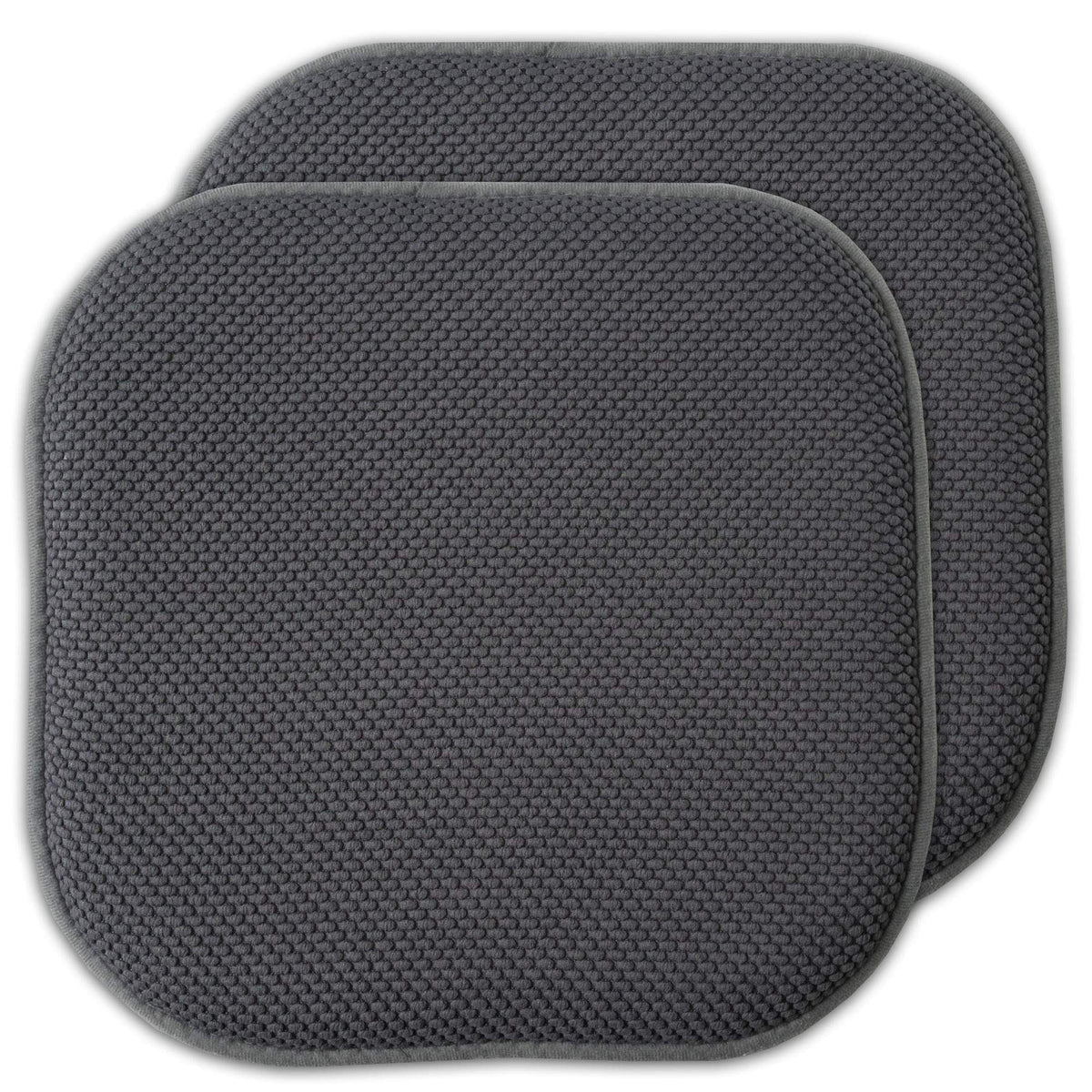 Sweet Home Collection Chair Cushion Memory Foam Pads Honeycomb Pattern Slip Non Skid Rubber Back Rounded Square 16" x 16" Seat Cover, 4 Pack, Alexis Chocolate