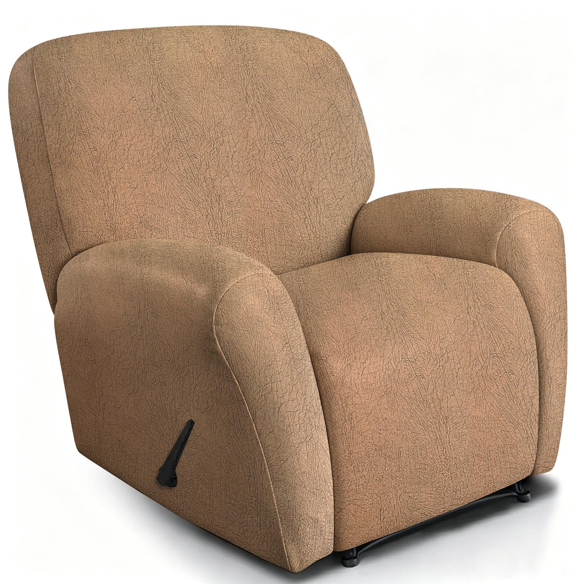 ANARACHON Leather Look Recliner Couch Cover 8-Piece Recliner Sofa Slipcovers 3 Seater for Reclining Couches Furniture Protector Spandex Fabric Washable (Recliner Sofa, Brown)