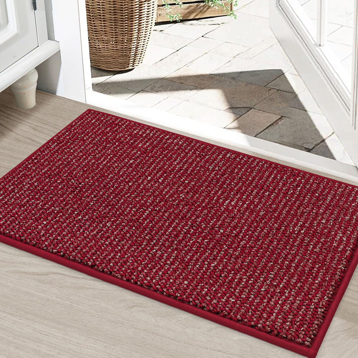 BEQHAUSE Dirt Trapper Door Mat 32" x 48", Non-Slip Washable Doormats, Beige