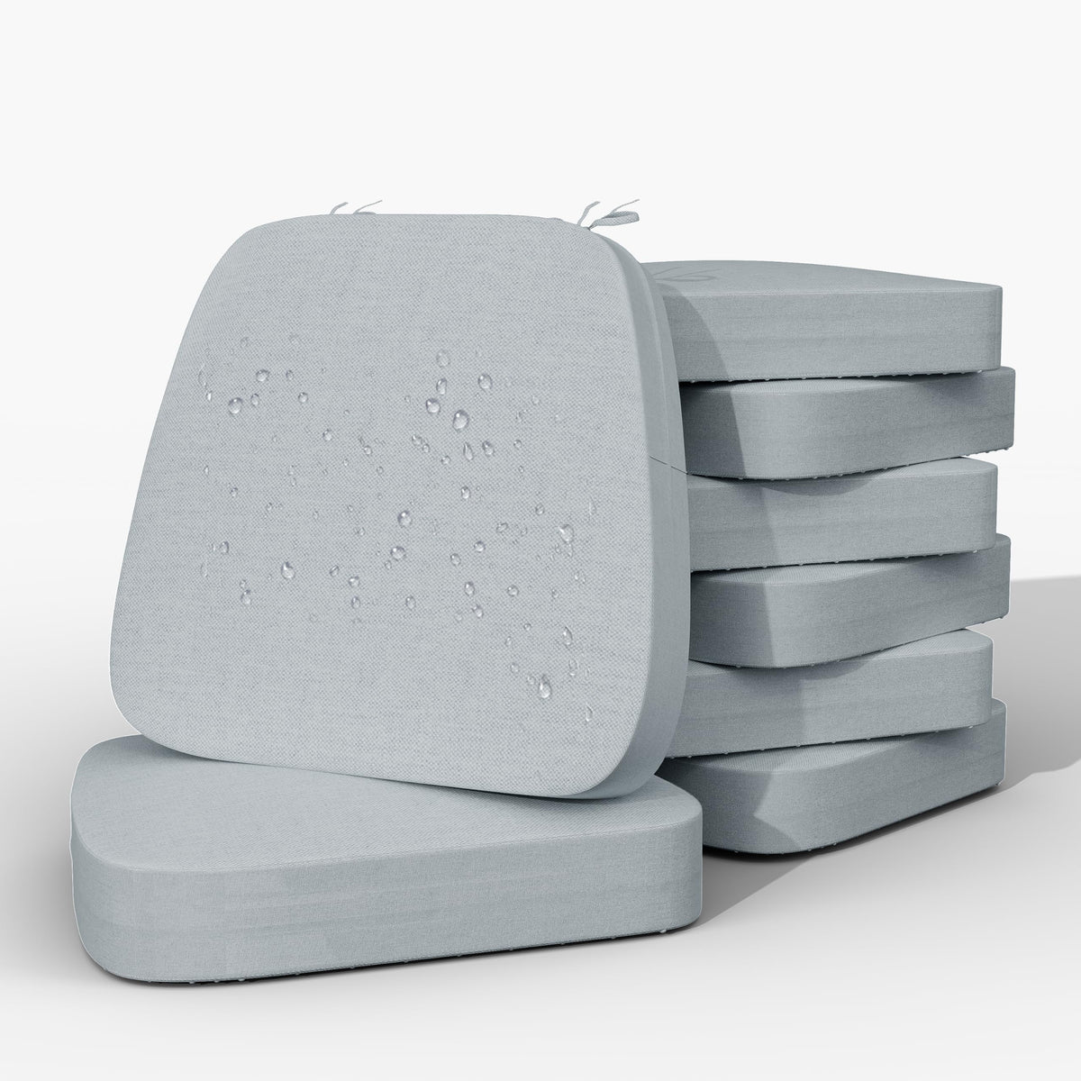 17'' x 16'' x 2.5"Thick Chair Cushions for Dining Chairs, 6 Pack WaterProof Easy Clean Kitchen Chair Pads with Ties and Non-Slip Backing - 30D High Elastic Foam Soft Kitchen Chair Cushions