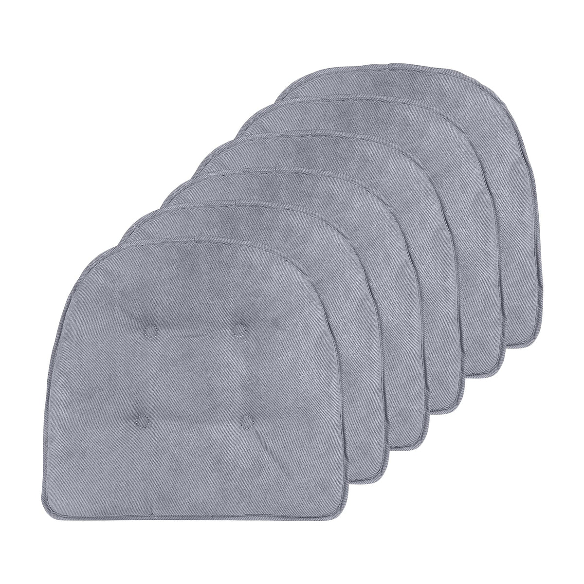 Non-Slip Chair Cushions, Assembled in USA, U-Shaped Skid-Proof Seat Pads for Dining Room, Kitchen, Office, 15"x16"