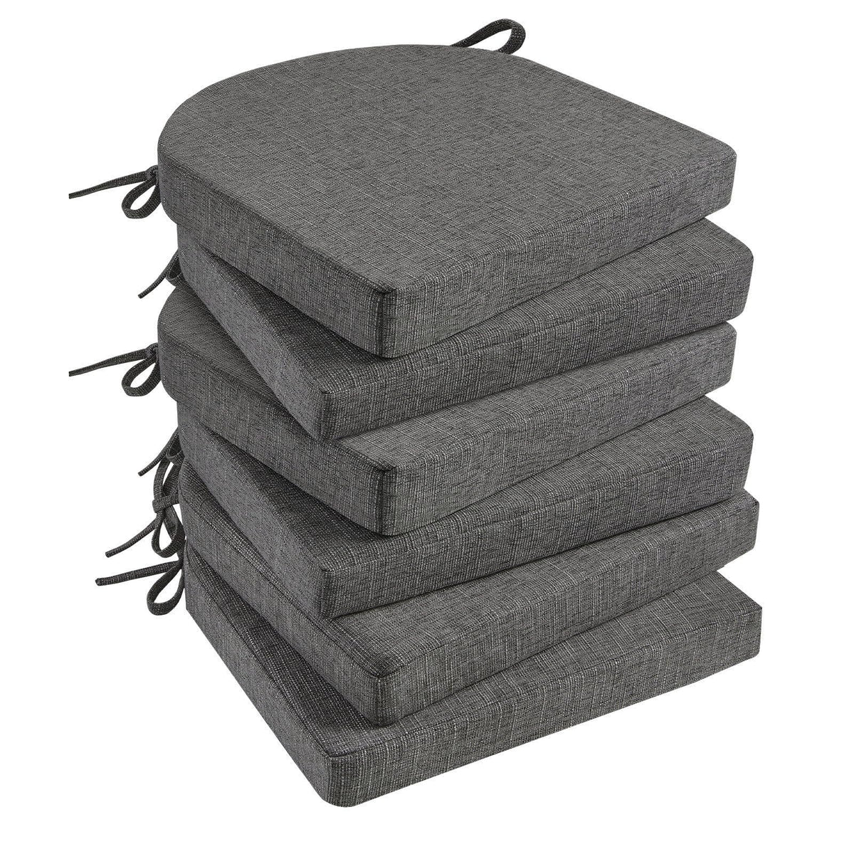 Basic Beyond Chair Cushions for Dining Chairs 4 Pack, Kitchen Chair Cushions with Ties and Non Slip Backing, 16 x 16 inches Chair Pads for Dining Chairs (Black)