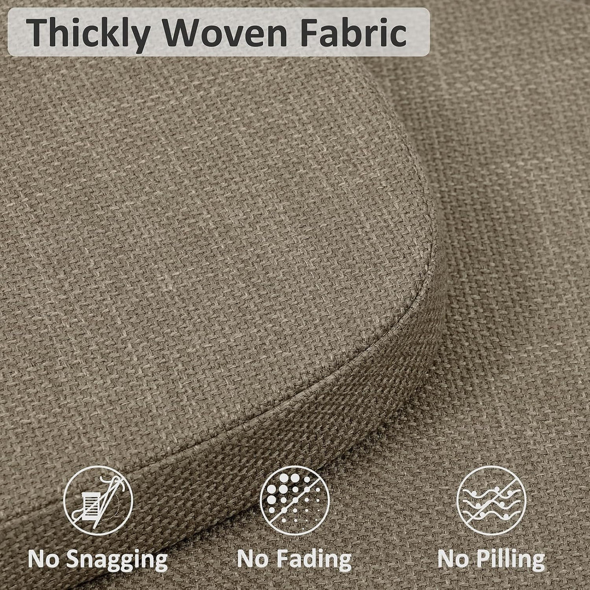 Shinnwa Dining Chair Cushions Set of 4, High-Resilience Foam Windsor Seat Pads, Kitchen Chair Cushions with Ties & Textured Cover, 4 Pack, 16.5 x 15.5 x 2, Light Brown