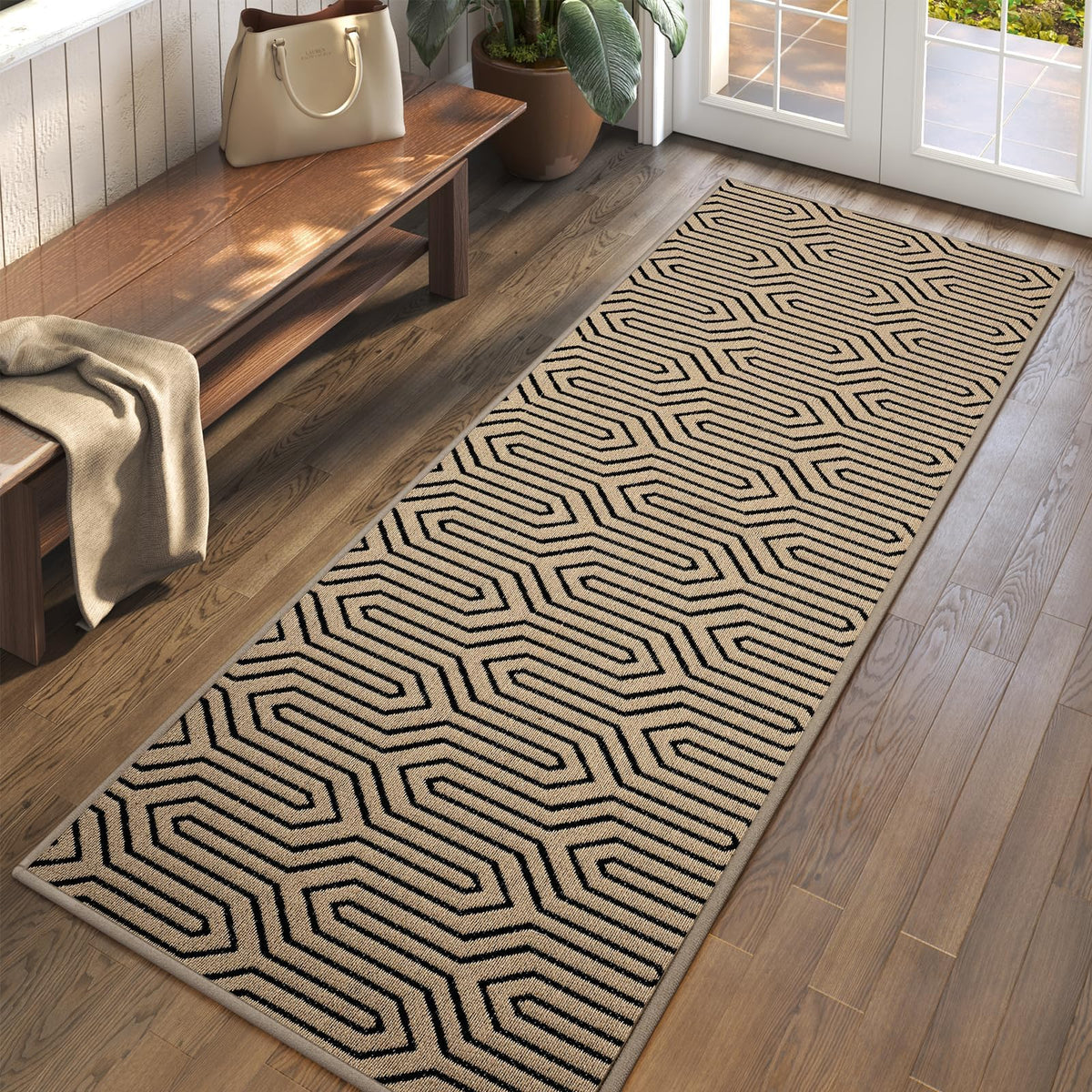 Front Door Mat Indoor Outside Entrance Non-Slip Mats Brown 17"x30"