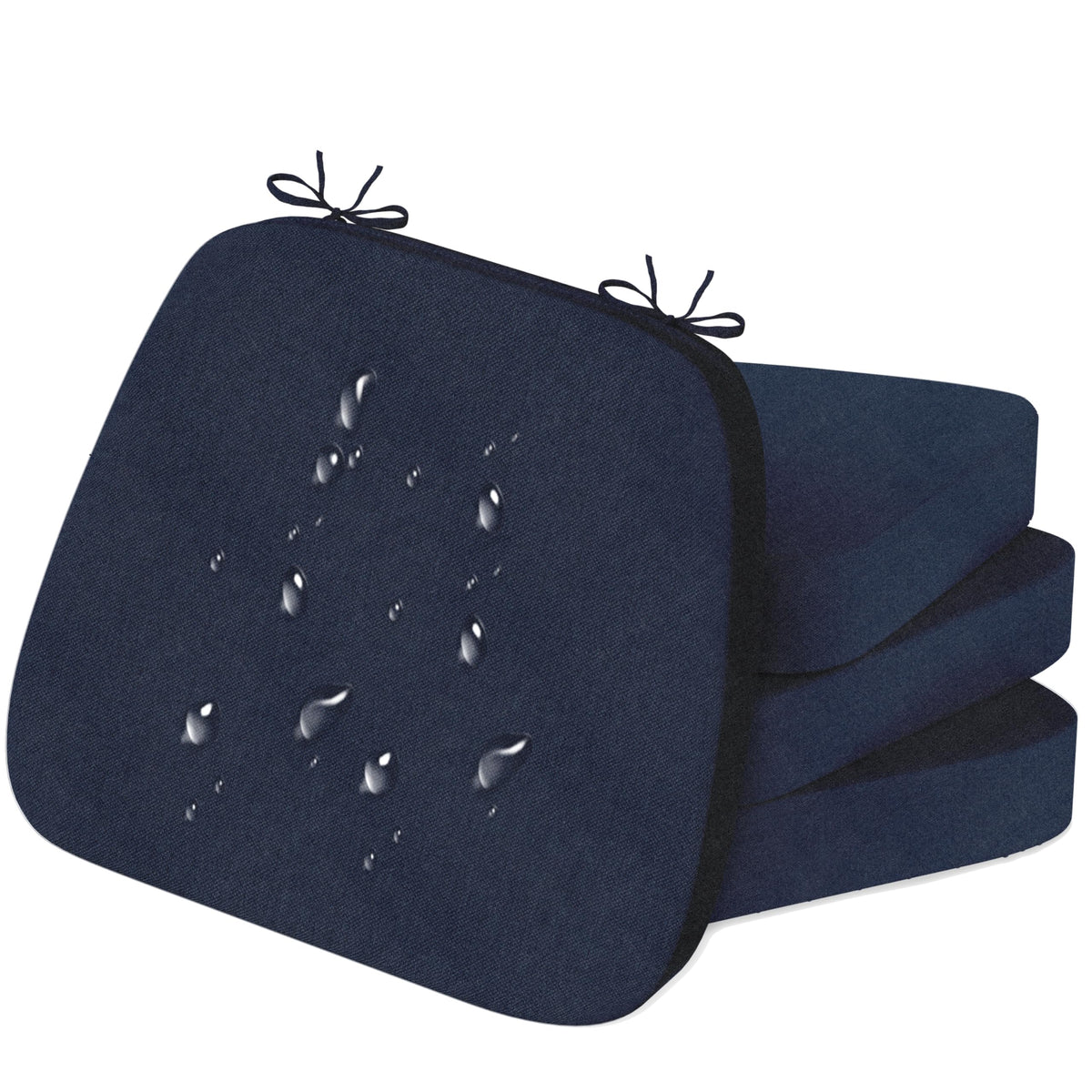 17'' x 16'' x 2.5"Thick Chair Cushions for Dining Chairs, 6 Pack WaterProof Easy Clean Kitchen Chair Pads with Ties and Non-Slip Backing - 30D High Elastic Foam Soft Kitchen Chair Cushions