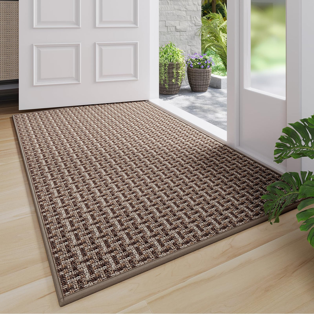 YDKGL Front Door Mat Indoor Entrance Non Slip Entry Doormat Gray 17"x30"