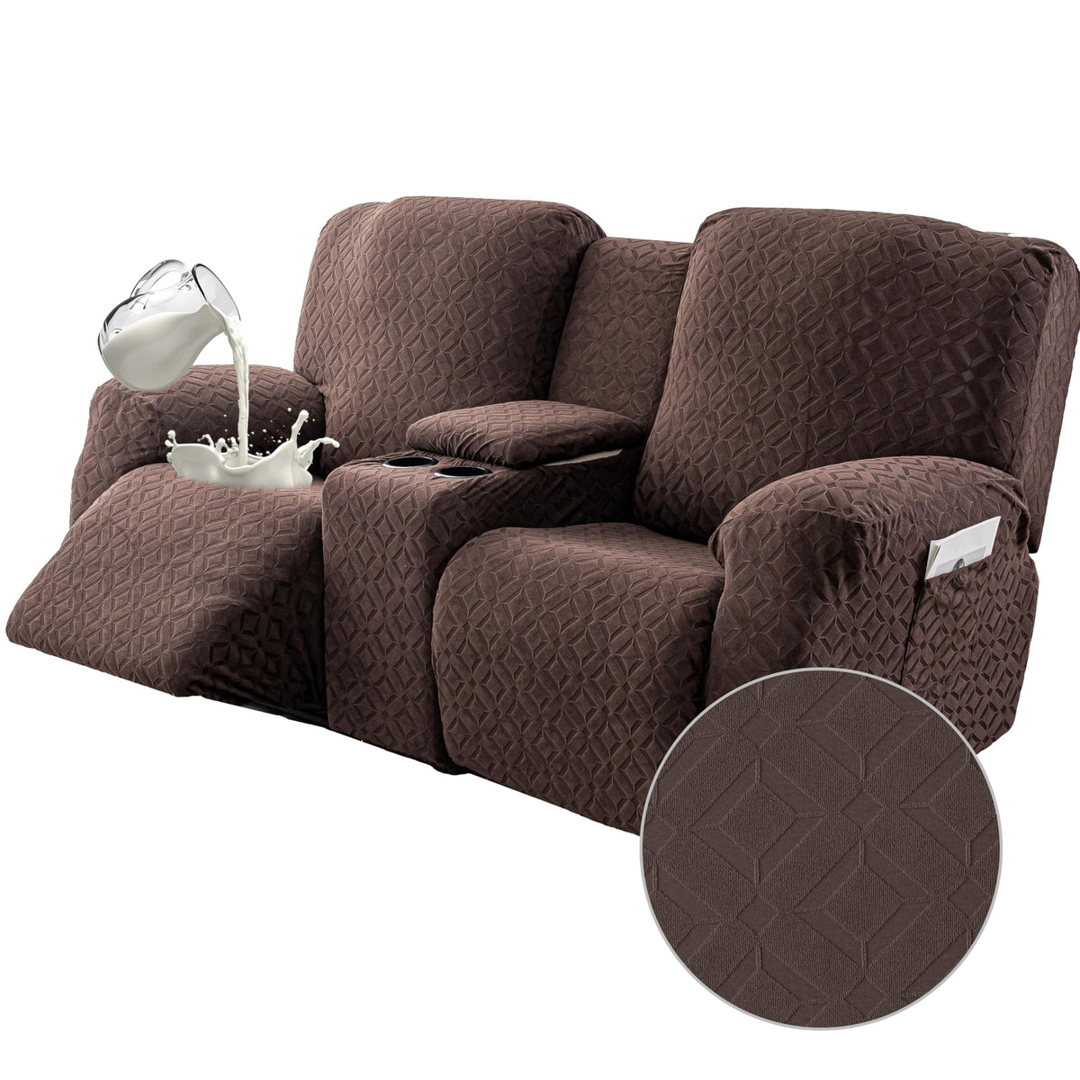 Gennia Waterproof Recliner Sofa Cover,3 Seat Couch Cover,Dark Gray