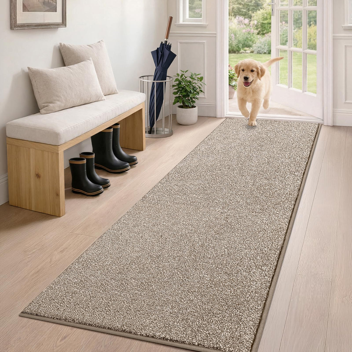 PURRUGS Dirt Trapping Indoor Door Mat, 24" x 35.5", Charcoal