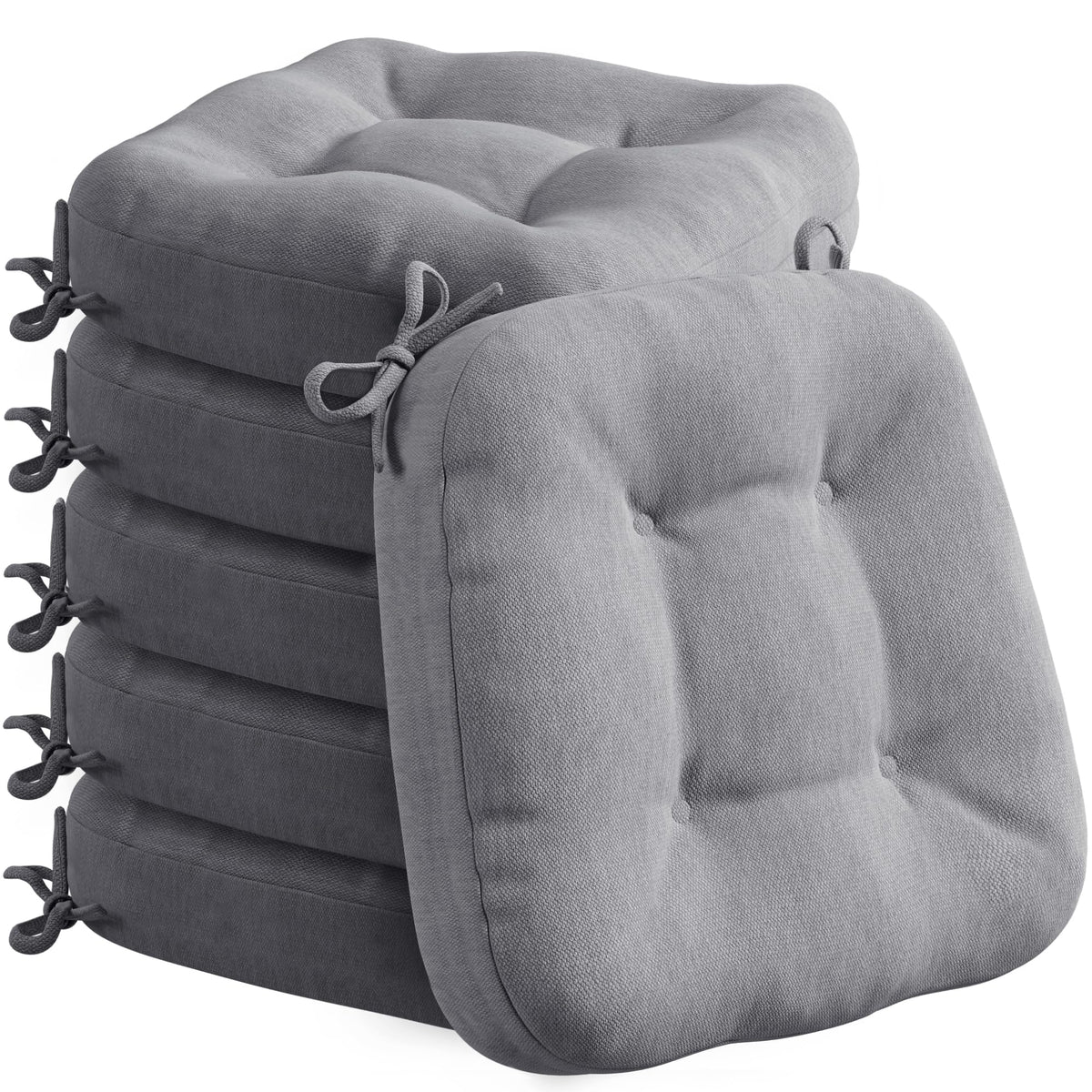 Codi Dining Chair Cushions 6 Pack, Thick Memory Foam Kitchen Seat Pads