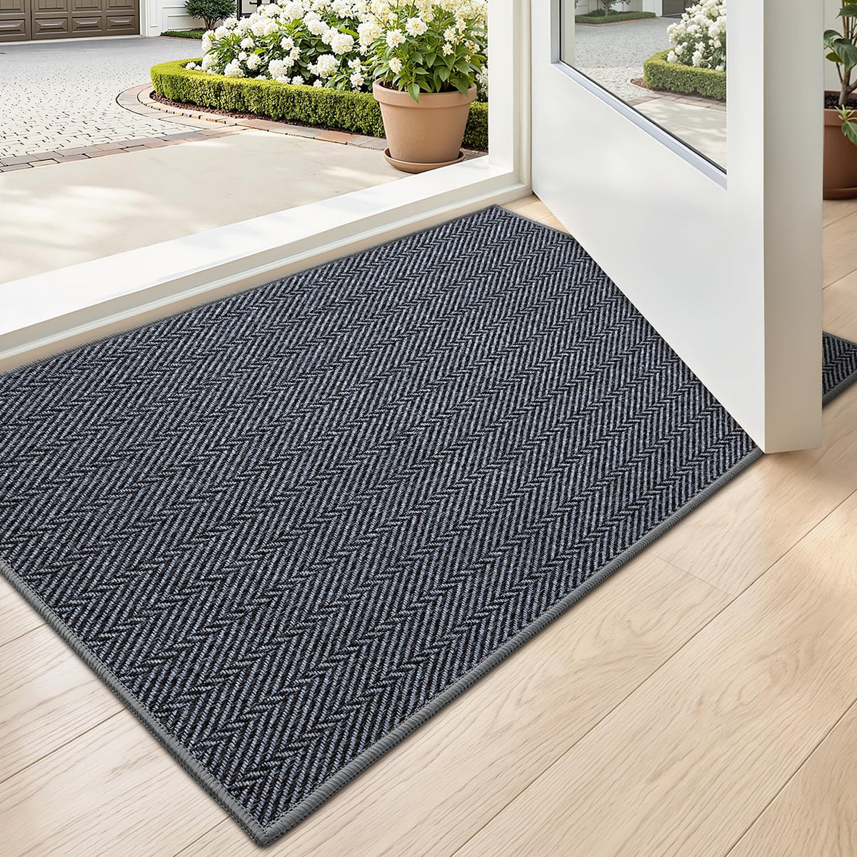 LUMI Ultra Thin Indoor Door Mat 24"x36", Entrance Doormat, Beige
