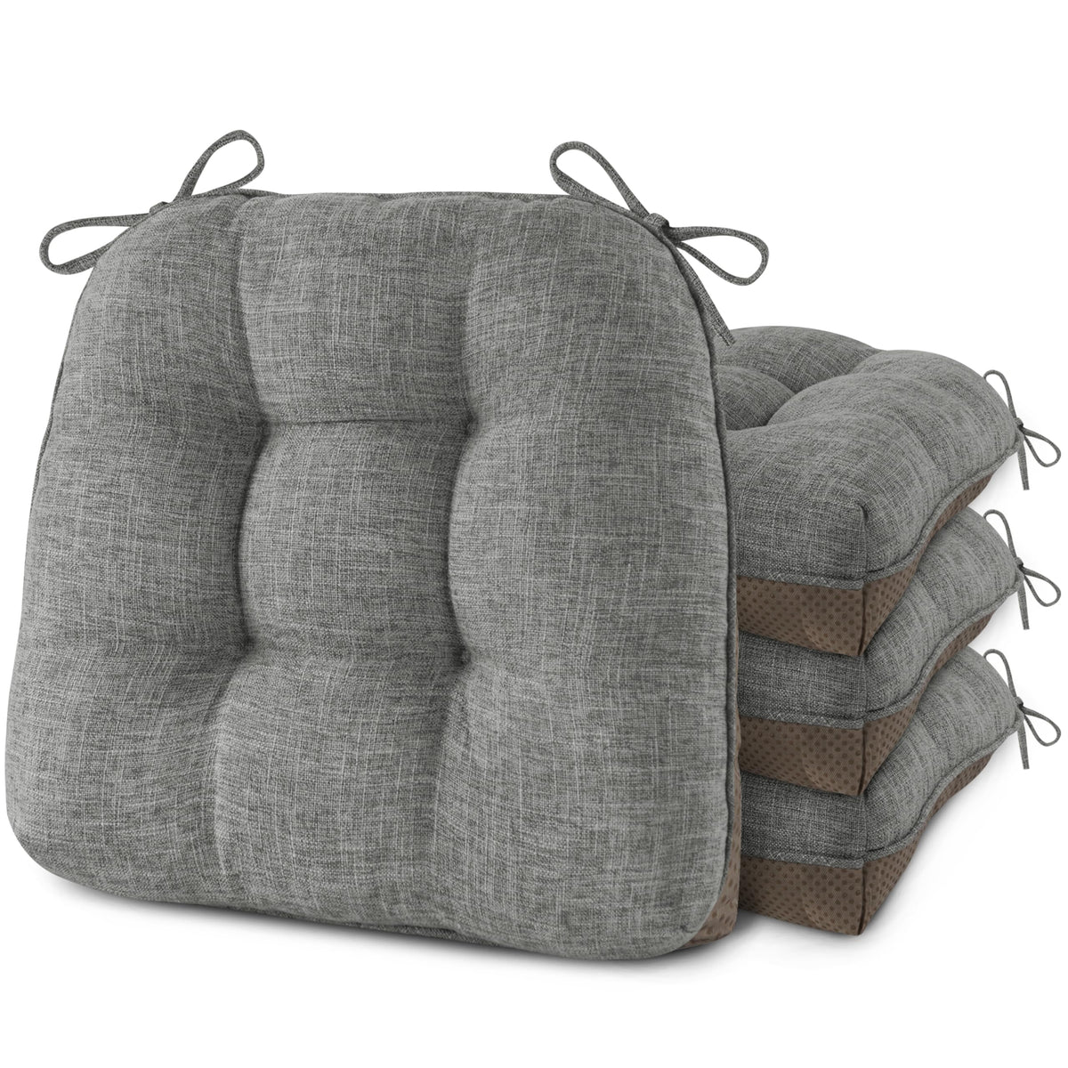 4 Pack Chair Cushions for Dining Chairs 16" x 16" x 3" Red