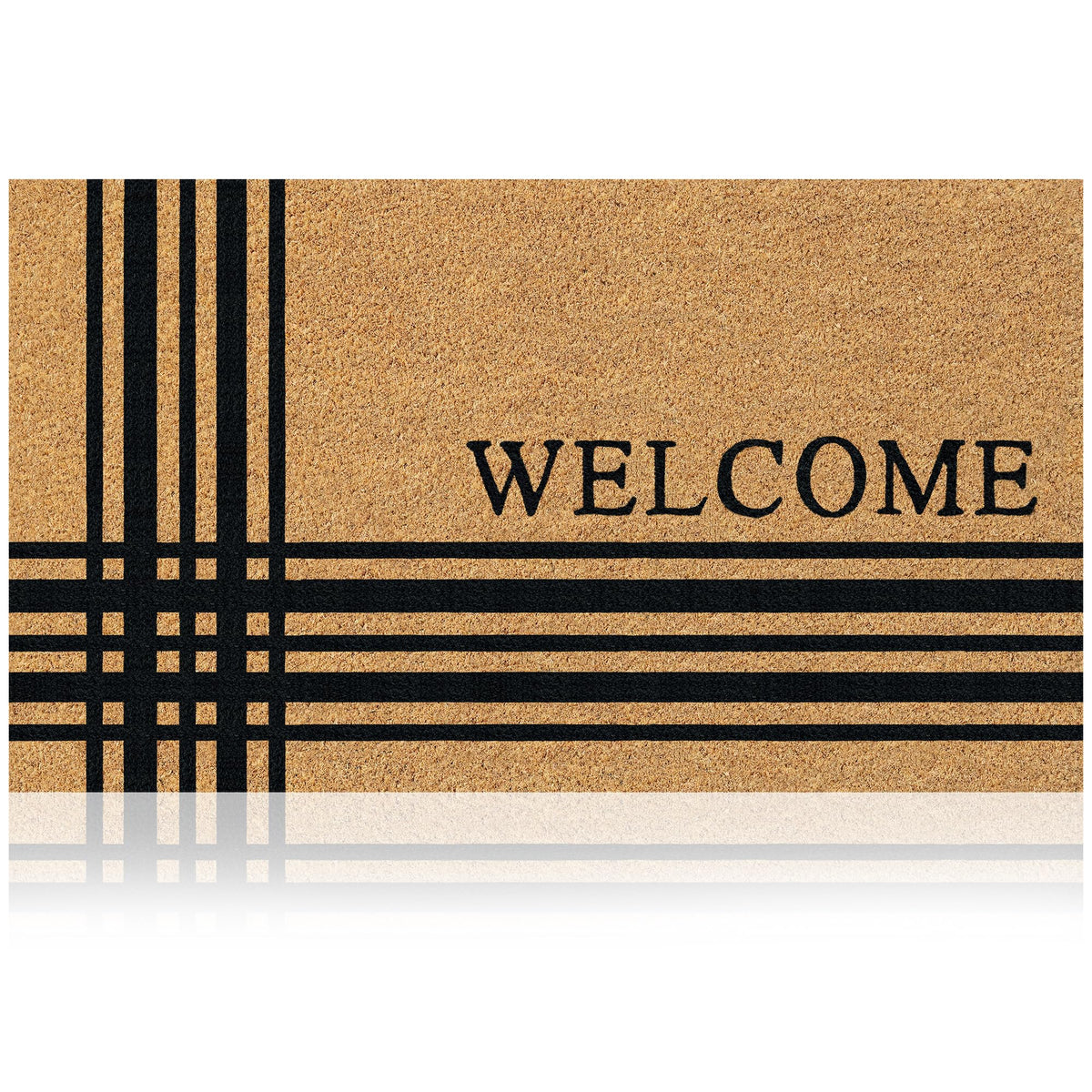 Coir Welcome Mat, Non-Slip, Welcome Classic 4, 17x29 in