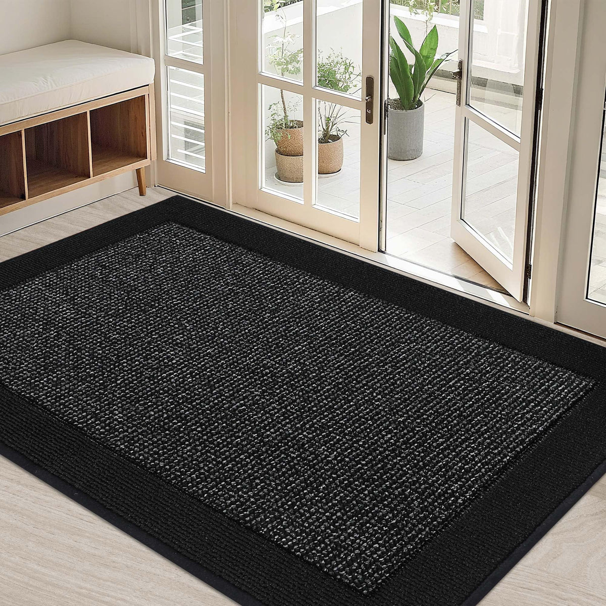 BEQHAUSE Indoor Door Mat 20" x 32", Dirt Trapper Door Mats, Taupe