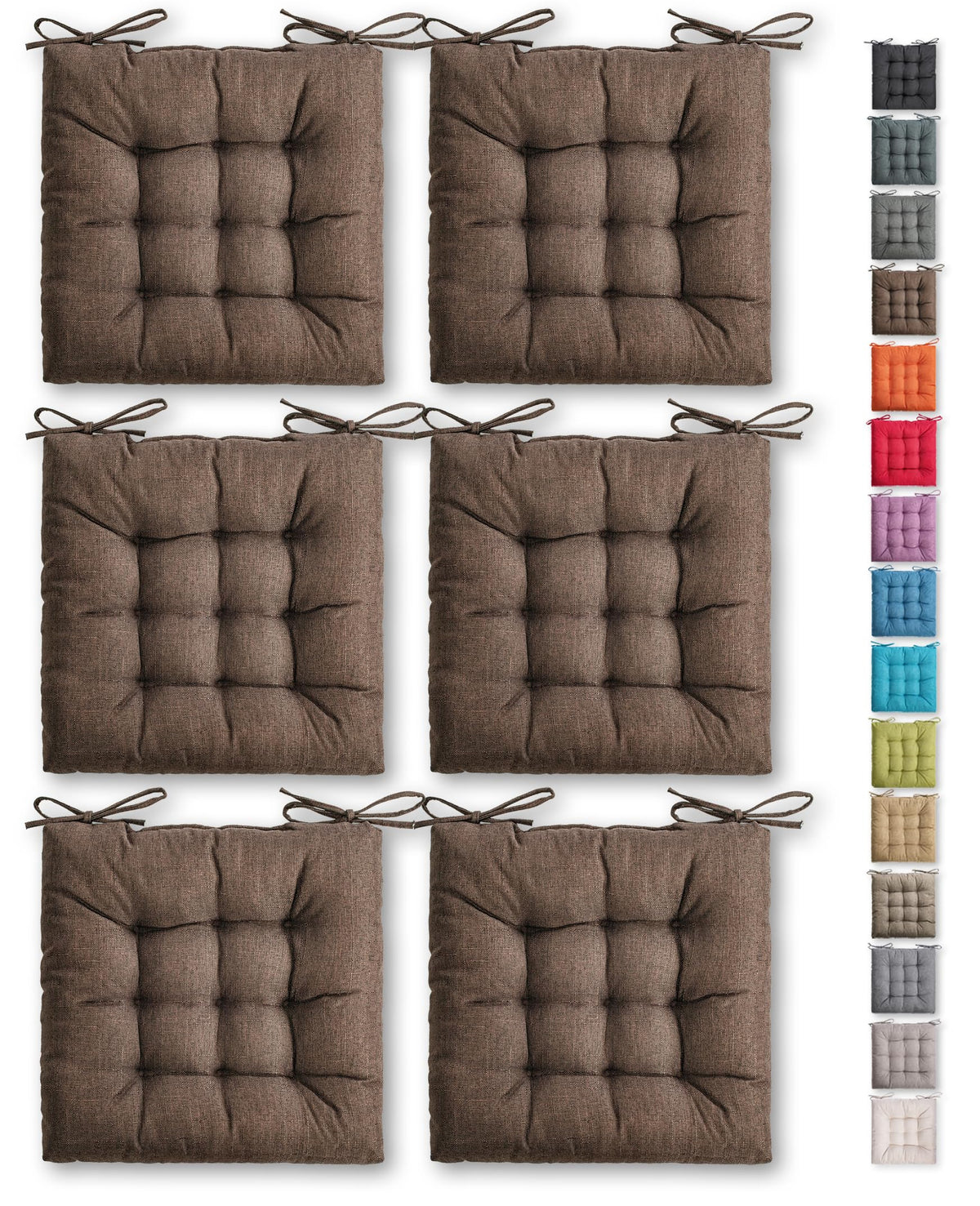 SQUARE MOON 4 Pack Chair Cushions, Seat Cushions, Chair Pads, Chair Mat for Indoor, Outdoor Dining Chair, Kitchen Chairs, Dining Room Chairs (16" × 16" × 4 Pack, Orange)