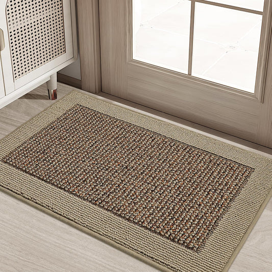 BEQHAUSE Indoor Door Mat 20" x 32", Dirt Trapper Door Mats, Taupe
