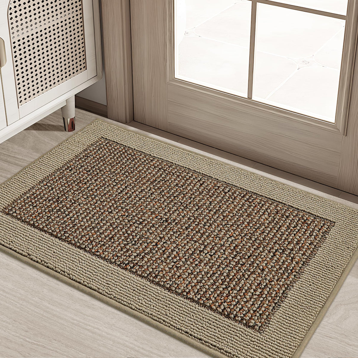 BEQHAUSE Indoor Door Mat 20" x 32", Dirt Trapper Door Mats, Taupe