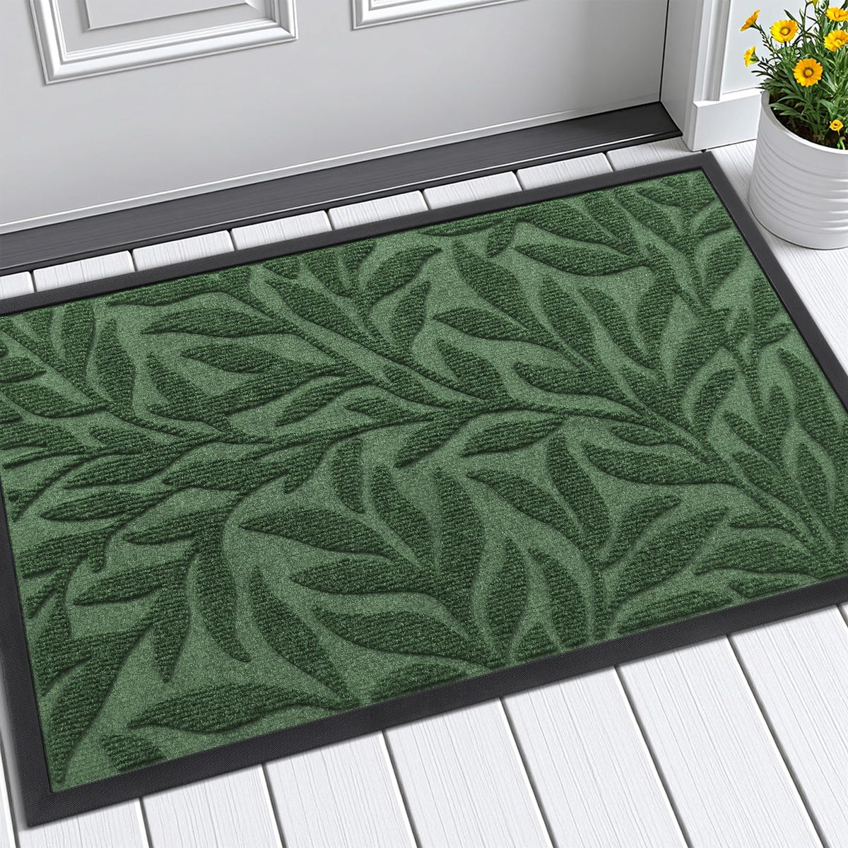 Smiry Welcome Front Door Mat for Outdoor Indoor 29.5x17, All-Season Doormat
