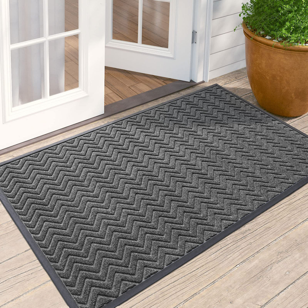 DEXI Front Door Mat Outside Entrance 24x36 Welcome Rubber Entry Doormat