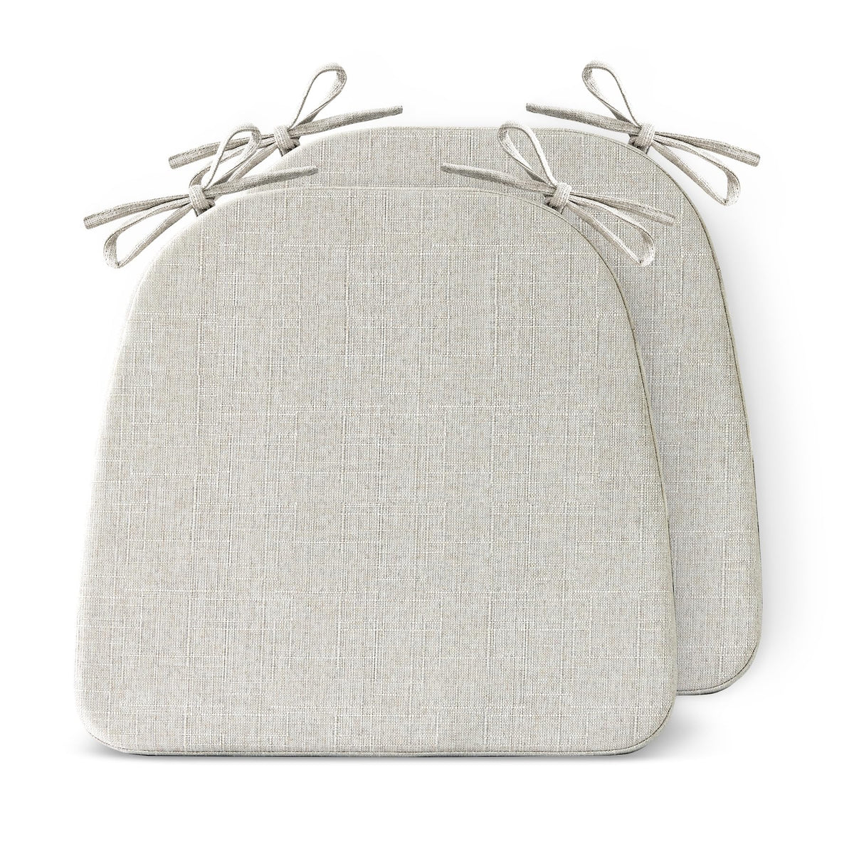 IASEAHK Chair Cushions for Dining Chairs Set of 4, Non Slip Kitchen Chair Pads, 17" x 16" x 2", Indoor Dining Chair Cushions with Ties, D-Shaped Seat Cushions for Kitchen Chairs, Beige