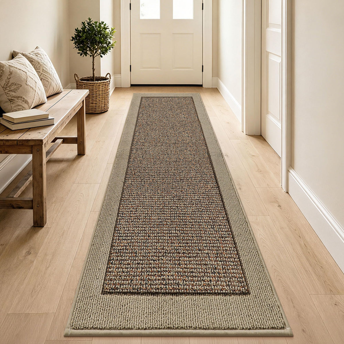 BEQHAUSE Indoor Door Mat 20" x 32", Dirt Trapper Door Mats, Taupe