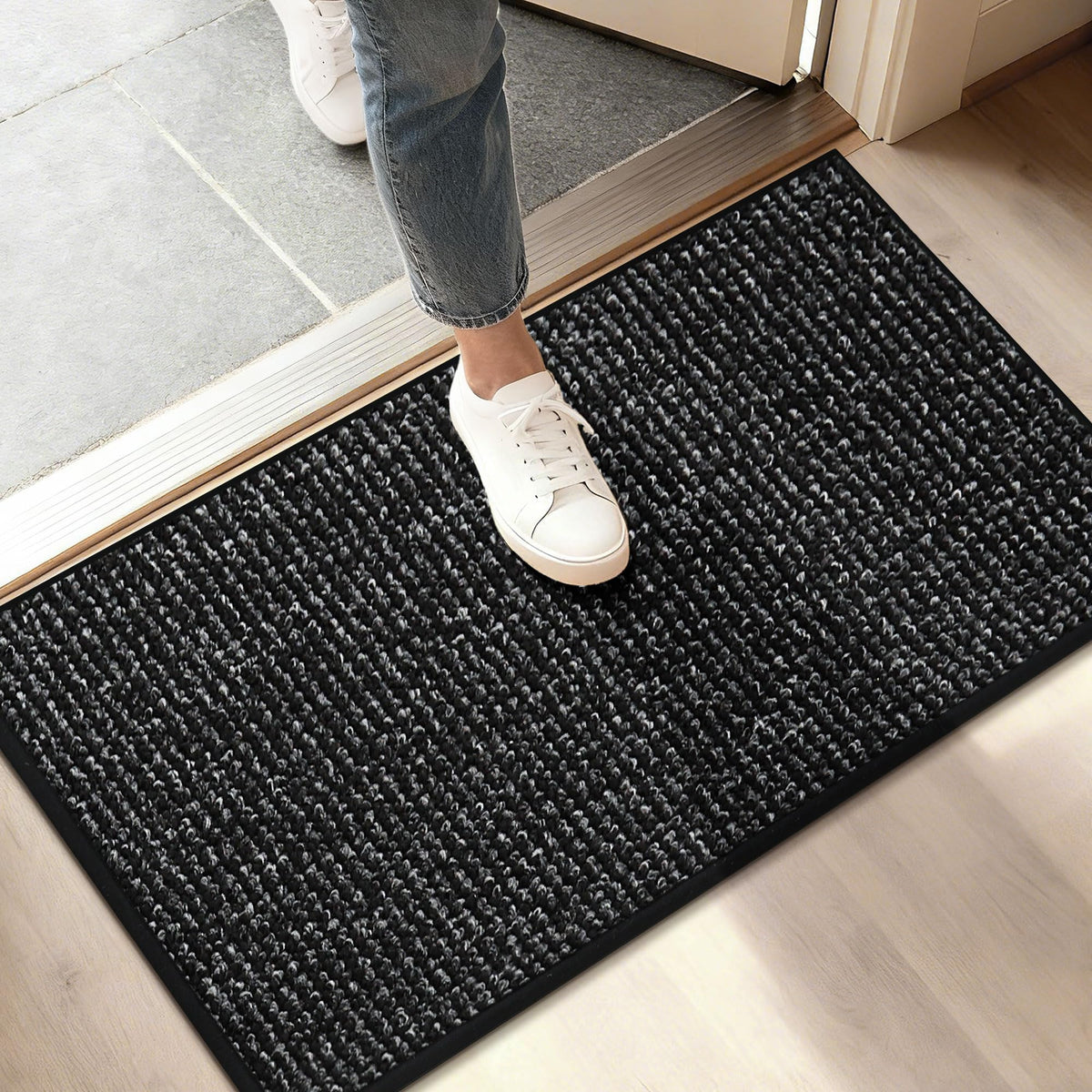 BEQHAUSE Dirt Trapper Door Mat 32" x 48", Non-Slip Washable Doormats, Beige