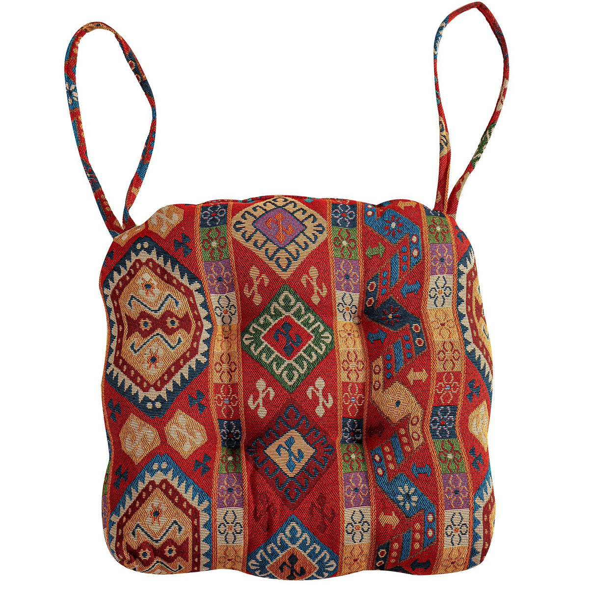vctops Boho Paisley Chair Cushions with Ties Patchwork U-Shaped Soft Cozy Cotton Linen Chair Pads Non Slip Seat Cushions for Indoor Dining Room and Kitchen Chairs (Pink A,16"x16")