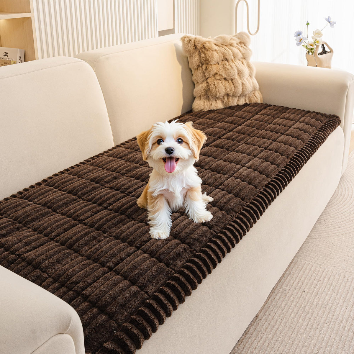 MEETSKY Couch Cover for Dogs, Washable Sofa Covers for 3 Cushion Couch