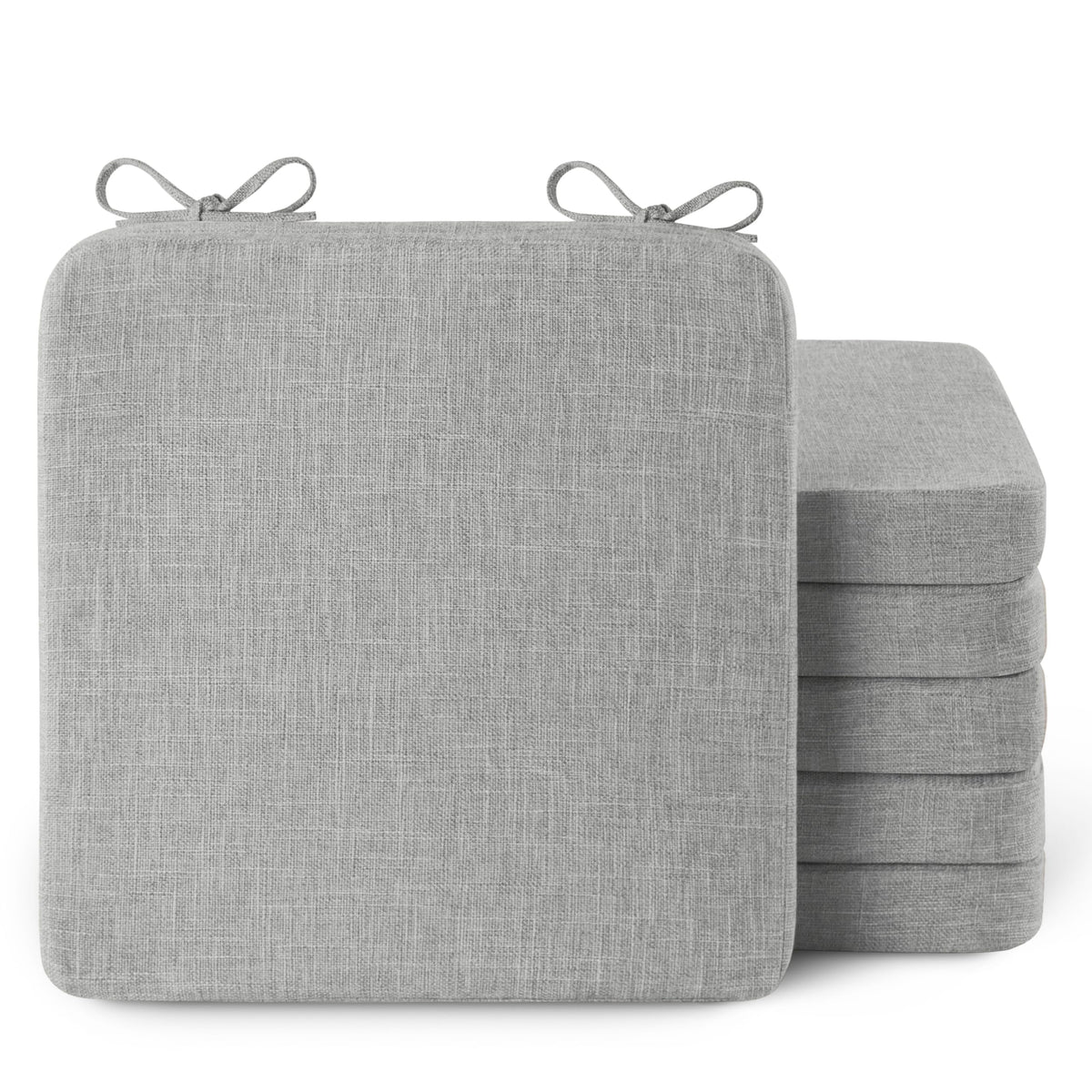 AddGrace Square Chair Cushions for Dining Chairs 16x16x2inch (4, Dark Grey)