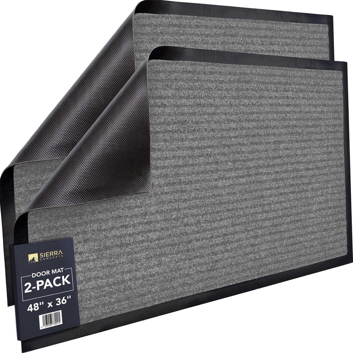 Front Door Mat, Indoor Outdoor Welcome Entryway Doormat, 30x17 Steel Gray