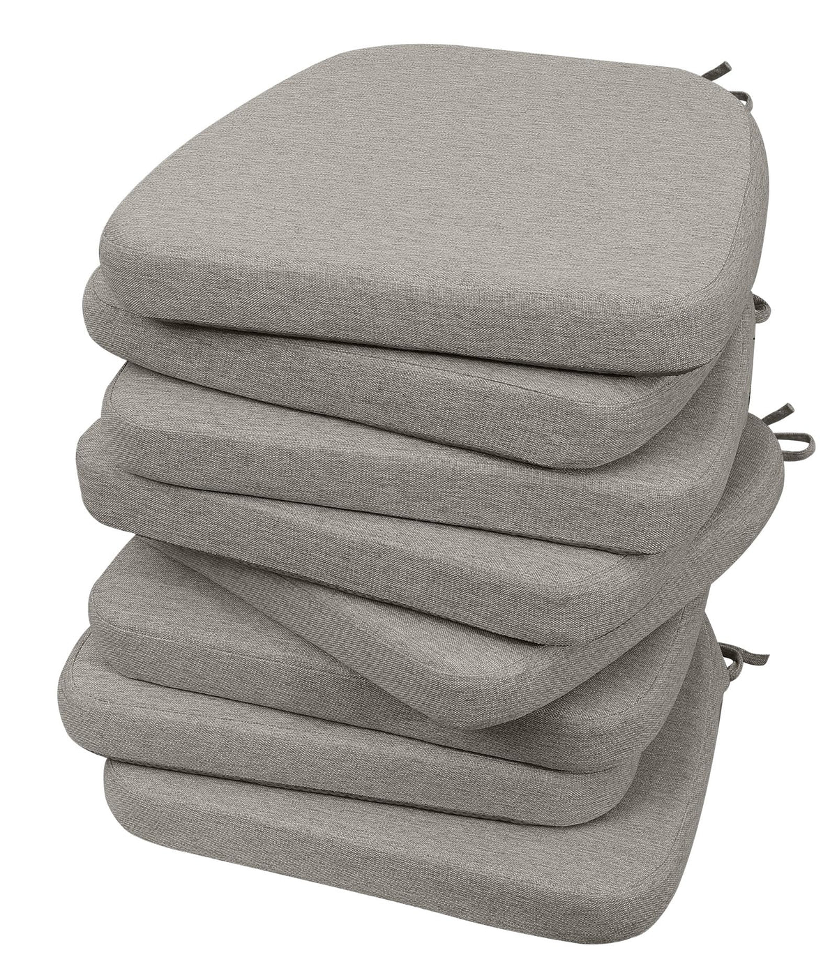 AAAAAcessories D-Shaped Chair Cushions, 2" Thick Dining Chair Pads with Ties and Removable, Machine-Washable Cover, 17" x 16", Set of 4, Oatmeal Beige