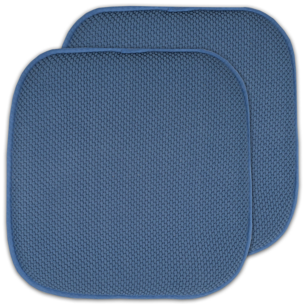 Sweet Home Collection Chair Cushion Memory Foam Pads Honeycomb Pattern Slip Non Skid Rubber Back Rounded Square 16" x 16" Seat Cover, 4 Pack, Alexis Chocolate