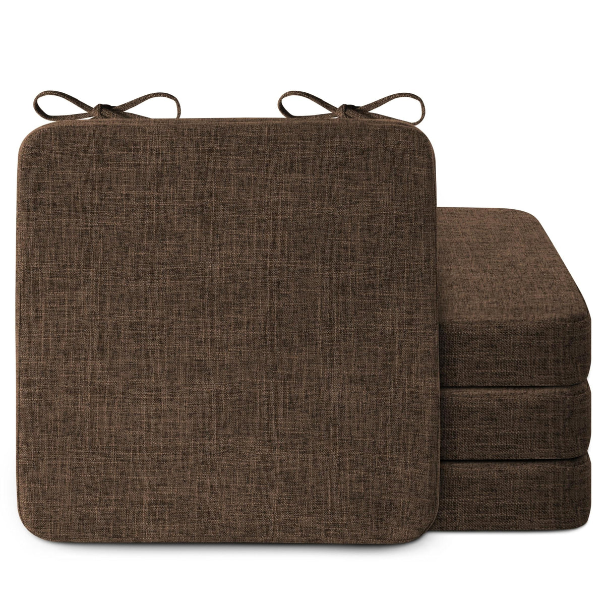 AddGrace Square Chair Cushions for Dining Chairs 16x16x2inch (4, Dark Grey)