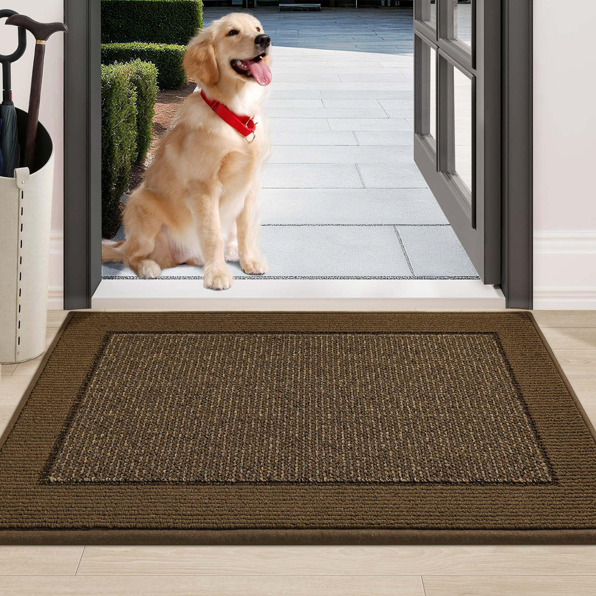 BEQHAUSE Indoor Door Mat 20" x 32", Dirt Trapper Door Mats, Taupe