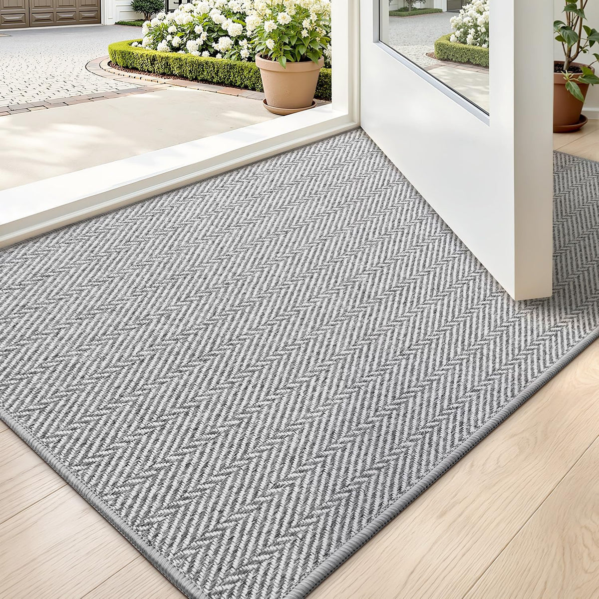LUMI Ultra Thin Indoor Door Mat 24"x36", Entrance Doormat, Beige