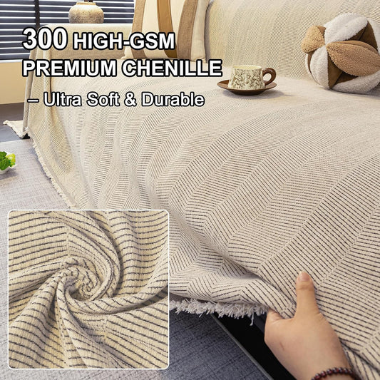 2 Pieces, Couch Cover for Sectional L Shaped, Chevron, White