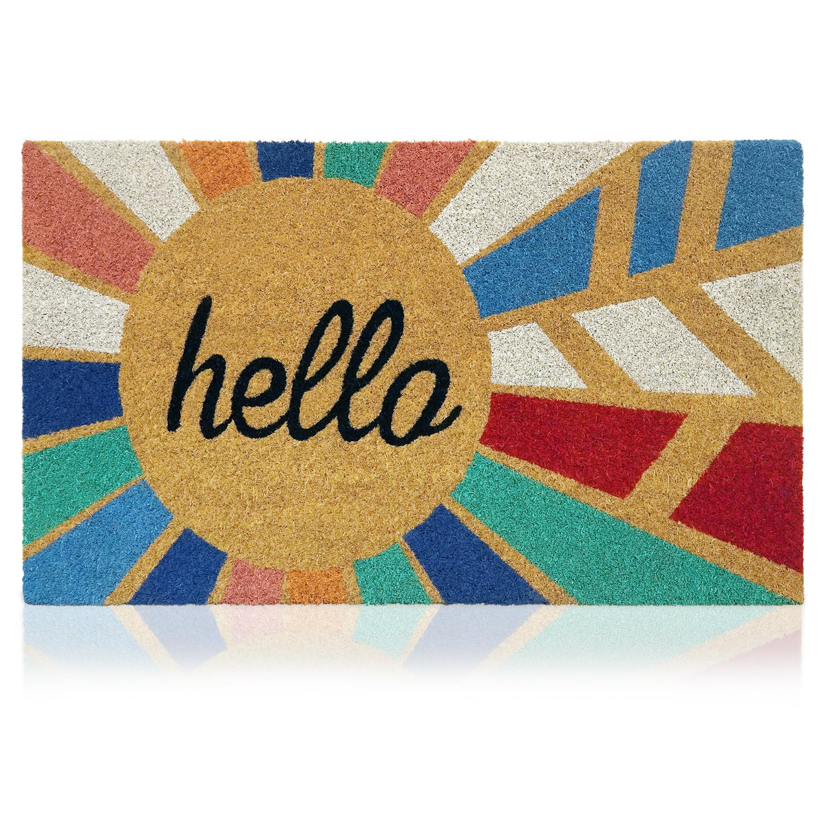 Coir Welcome Mat, Non-Slip, Floral, 17 x 29 in