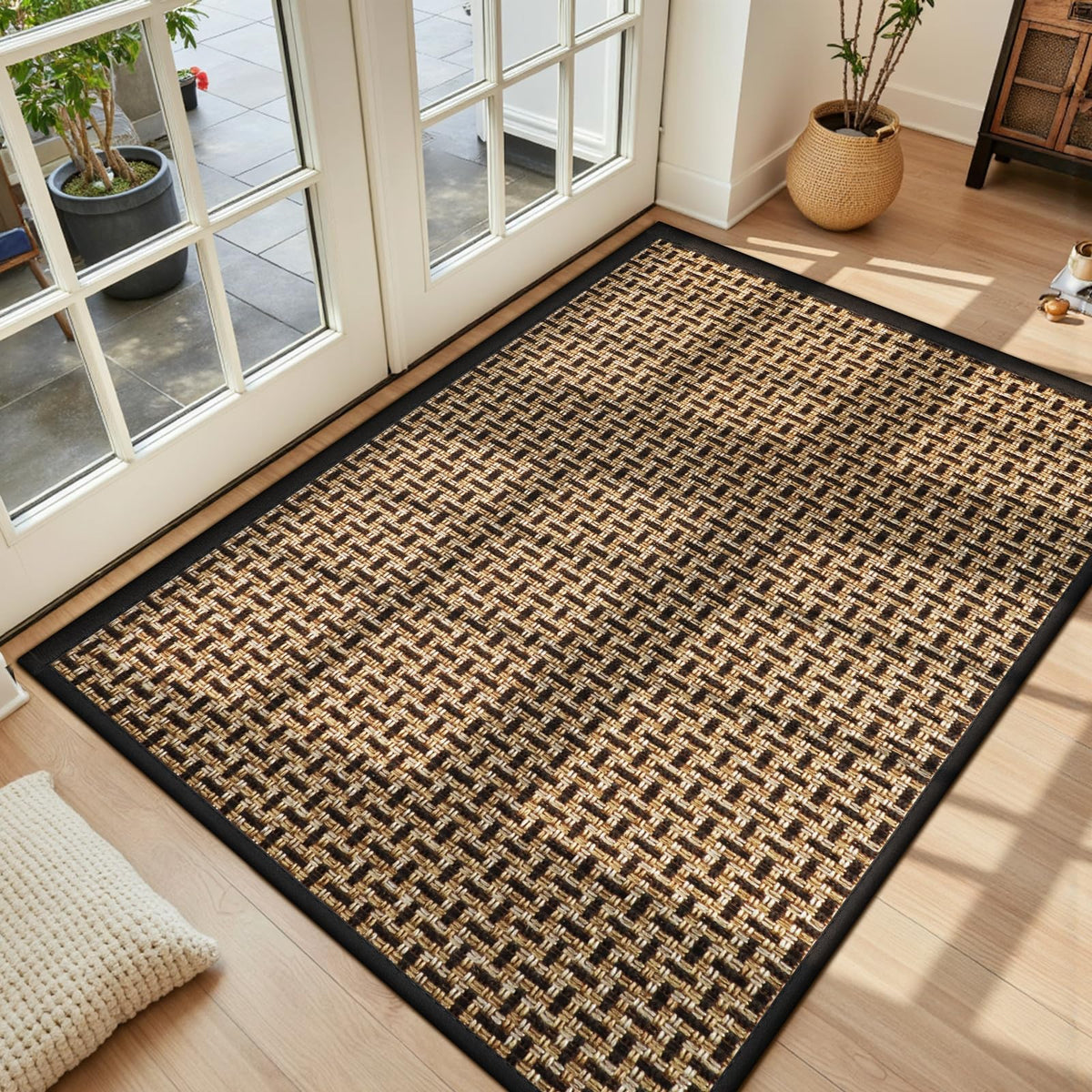 LEKEEPGO Ultra Thin Indoor Door Mat 17"x29", Non Slip Door Mat, Khaki