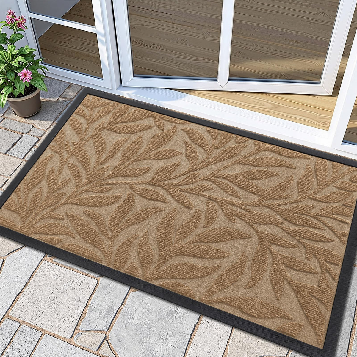 Smiry Welcome Front Door Mat for Outdoor Indoor 29.5x17, All-Season Doormat