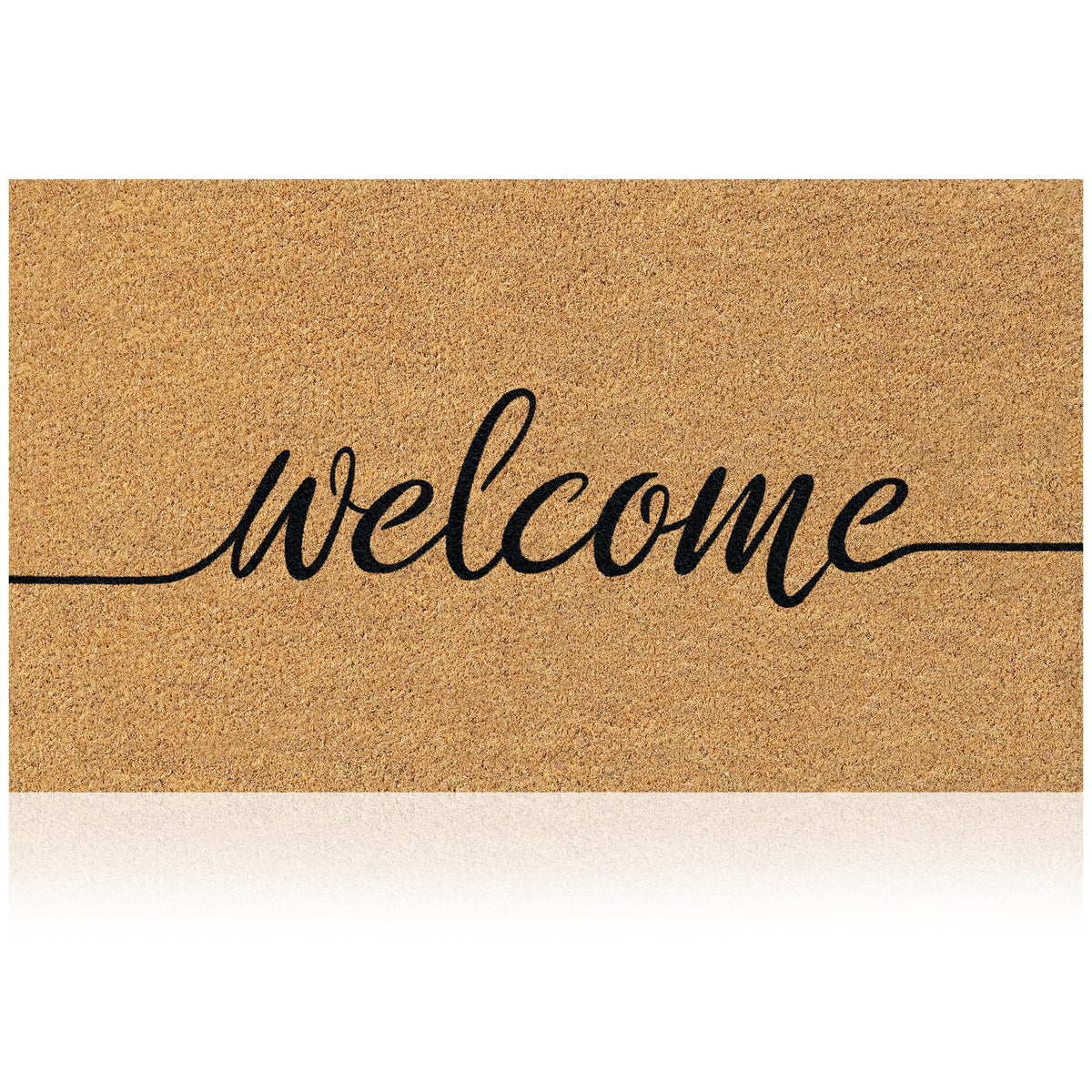 Coir Welcome Mat, Non-Slip, Welcome Classic 4, 17x29 in