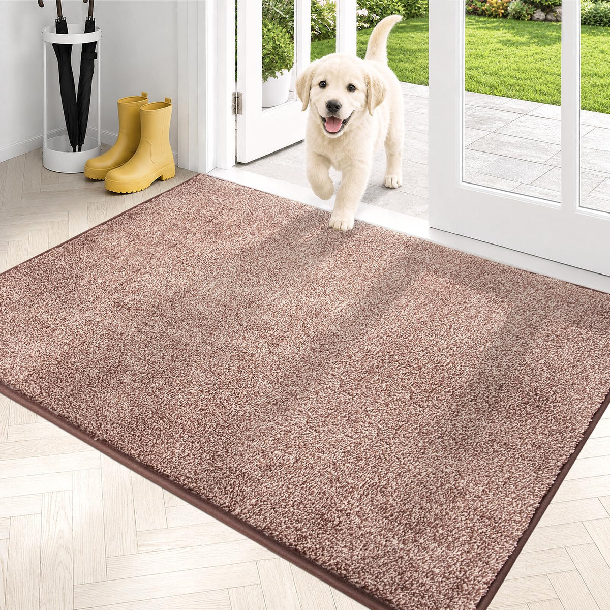 PURRUGS Dirt Trapping Indoor Door Mat, 24" x 35.5", Charcoal