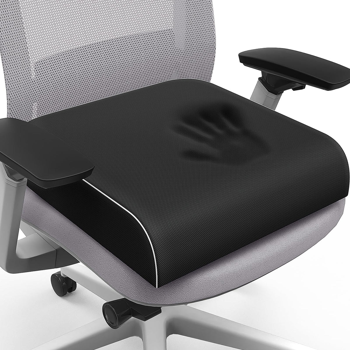SweetSlubr Memory Foam Seat Cushion, Office Chair Cushion, 3-Inch, Large