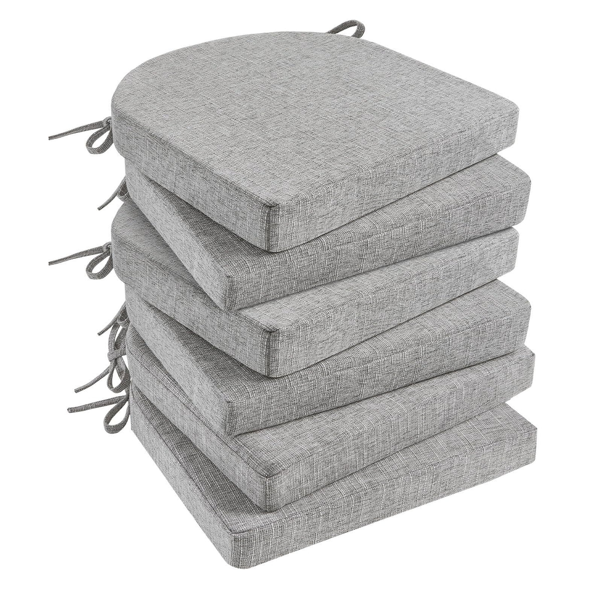Basic Beyond Chair Cushions for Dining Chairs 4 Pack, Kitchen Chair Cushions with Ties and Non Slip Backing, 16 x 16 inches Chair Pads for Dining Chairs (Black)