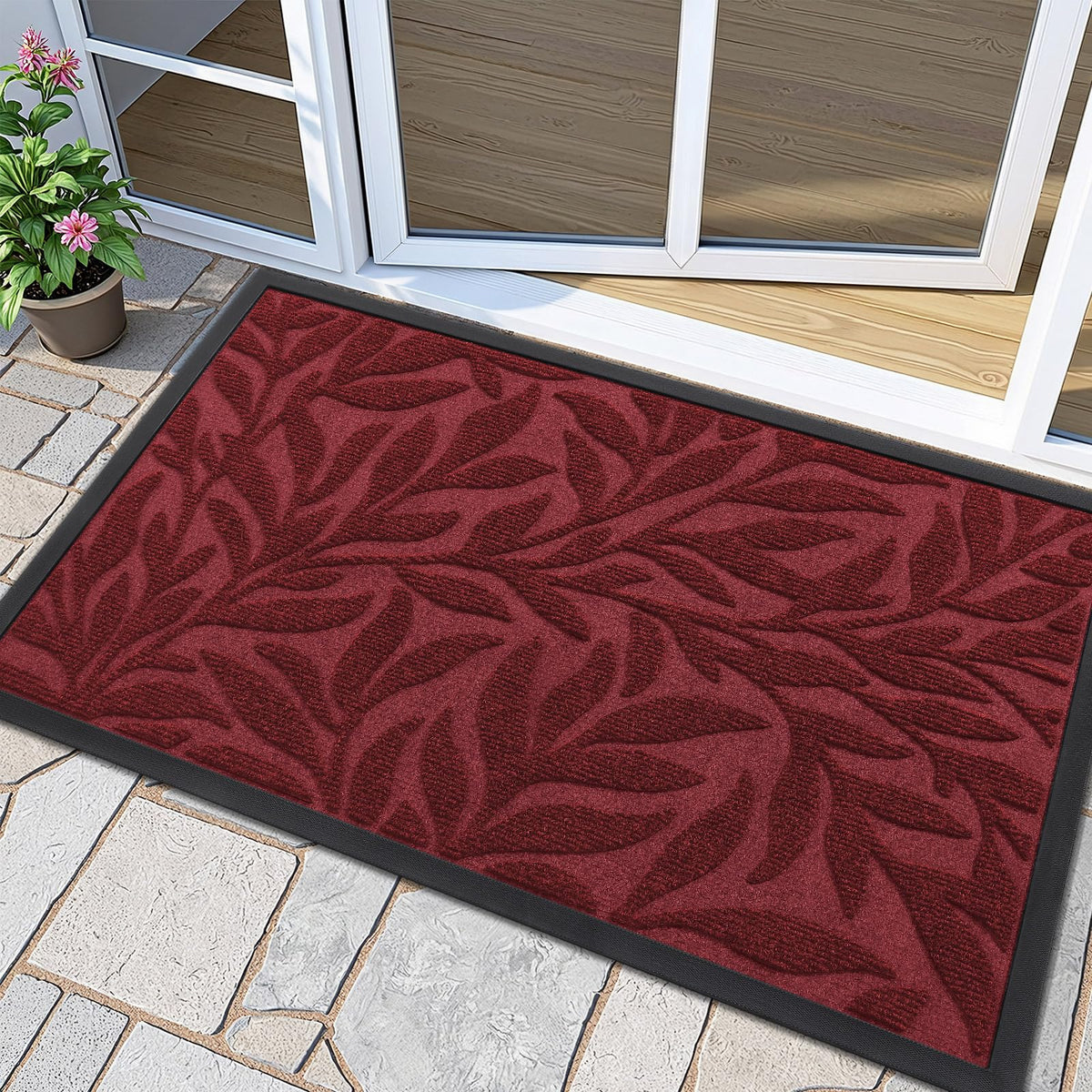 Smiry Welcome Front Door Mat for Outdoor Indoor 29.5x17, All-Season Doormat