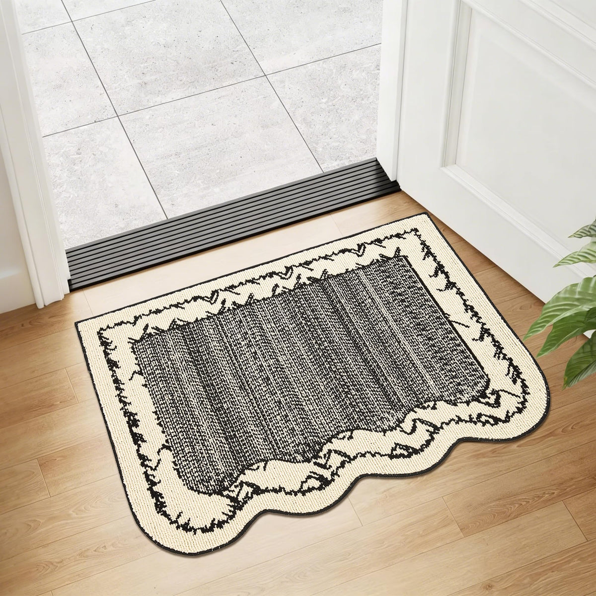 24"x36" Indoor Mats for Entryway, Black White